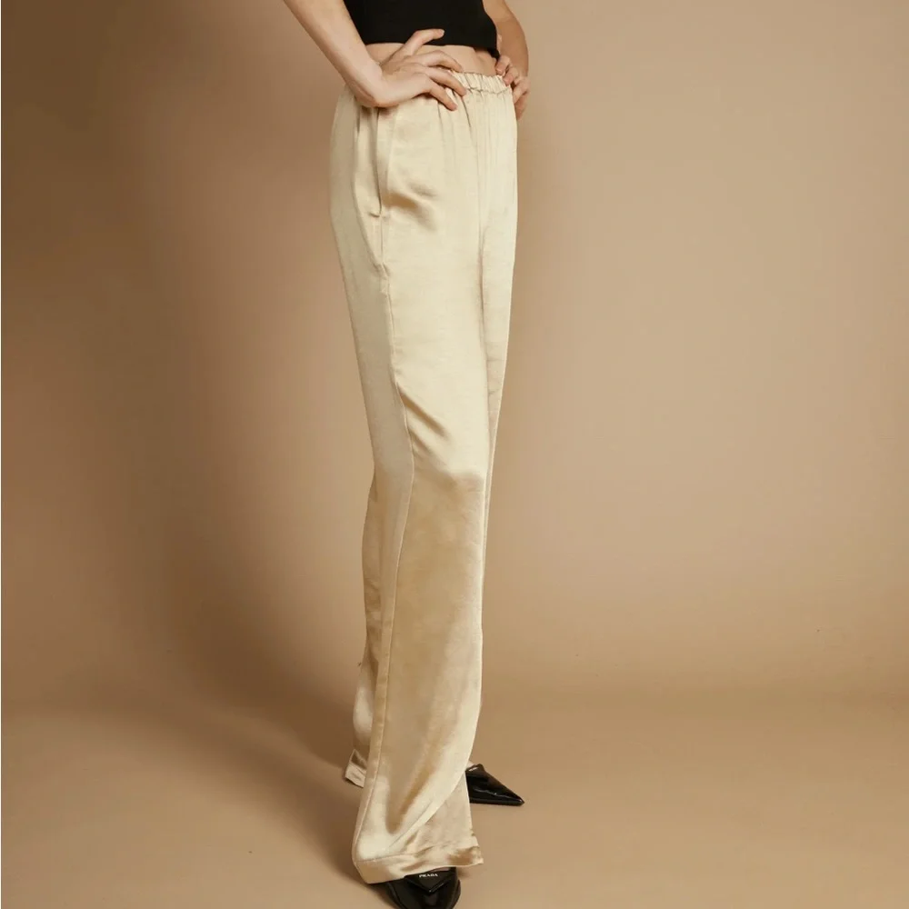 Oak + Fort Gold Satin Pants - Picture 3 of 7